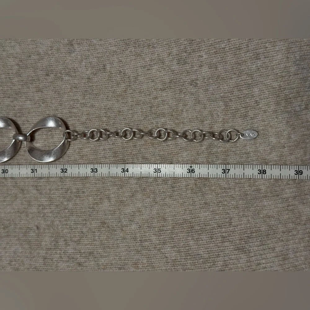 Mango Silver-Tone Linked Circle Statement Necklace - Women Jewelry